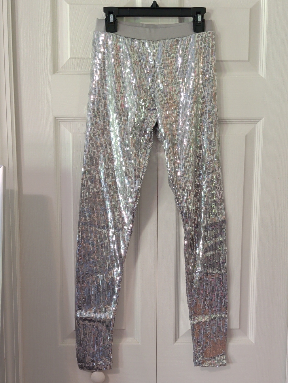 Silver Sequin Leggings – Sparkle Stretch Legging